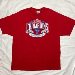 MLB Philadelphia Phillies 2009 National League Champions, Majestic. Size 2X.